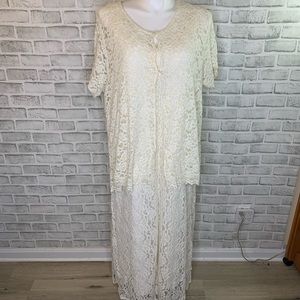 April Cornell Plus Size Lace Dress w/ cover up OS